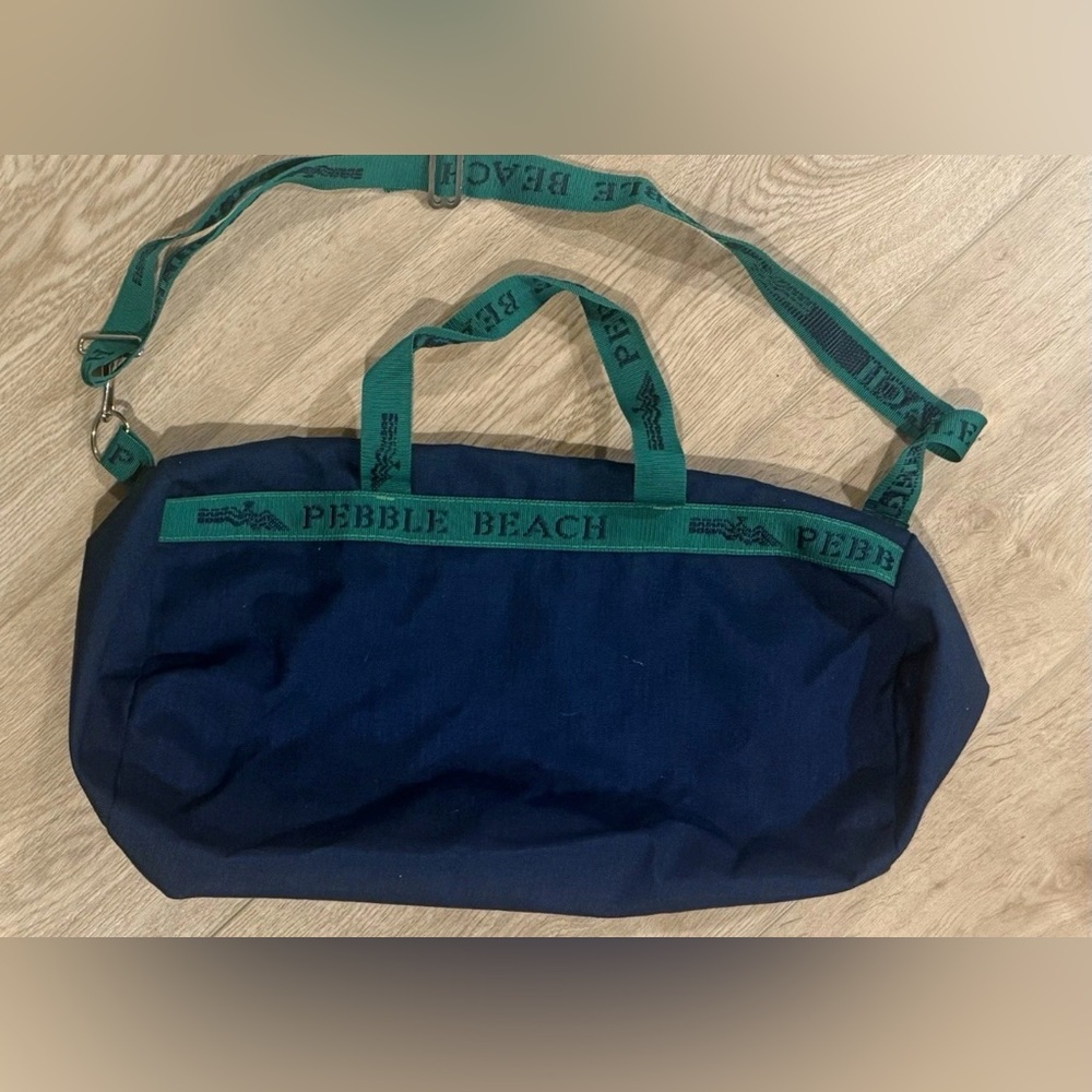 Pebble Beach Duffle Bag 17x12 Blue & Green Perfect For Golf Trips